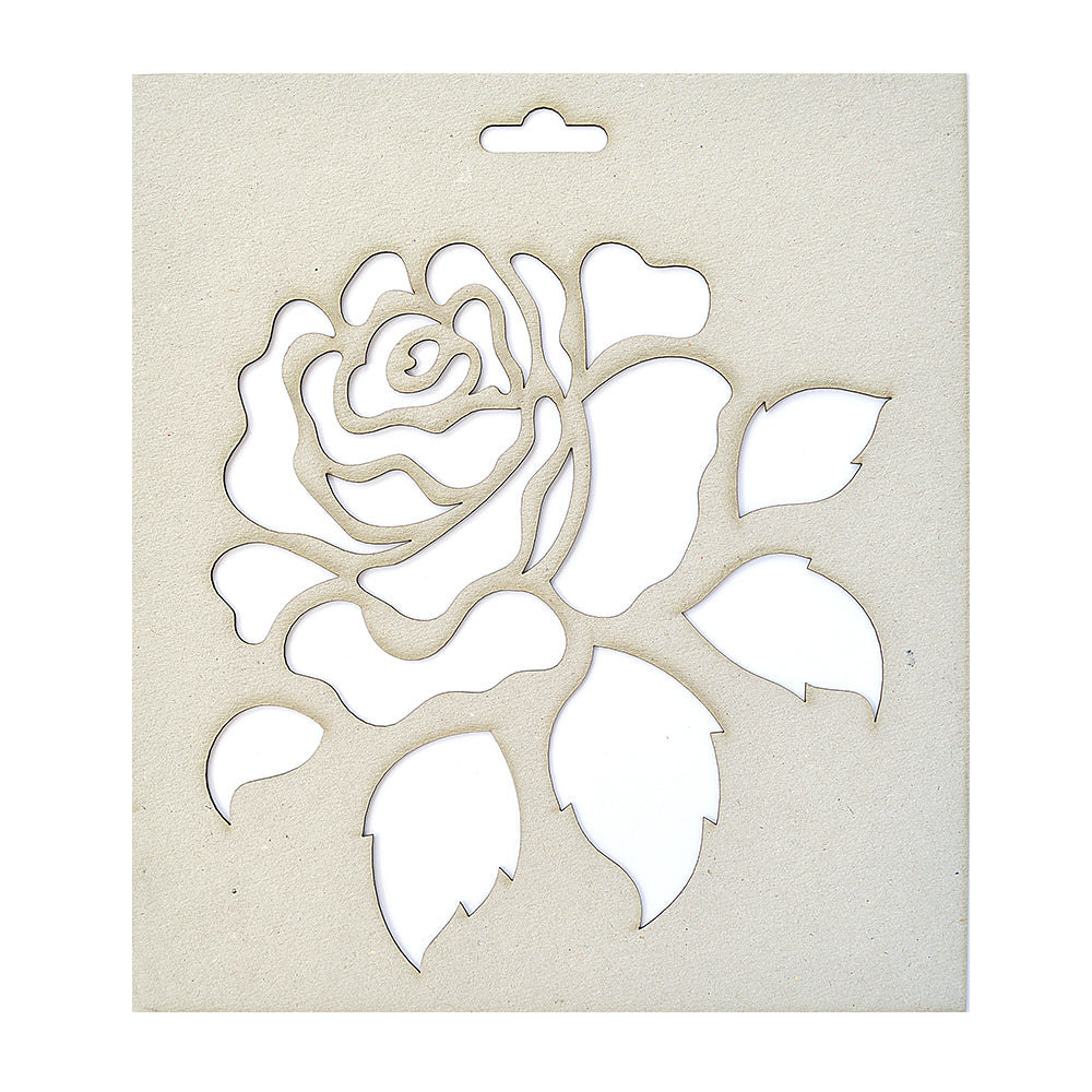 Chipboard Stencil Wild Rose- 4 X 7Inch, 1 Piece