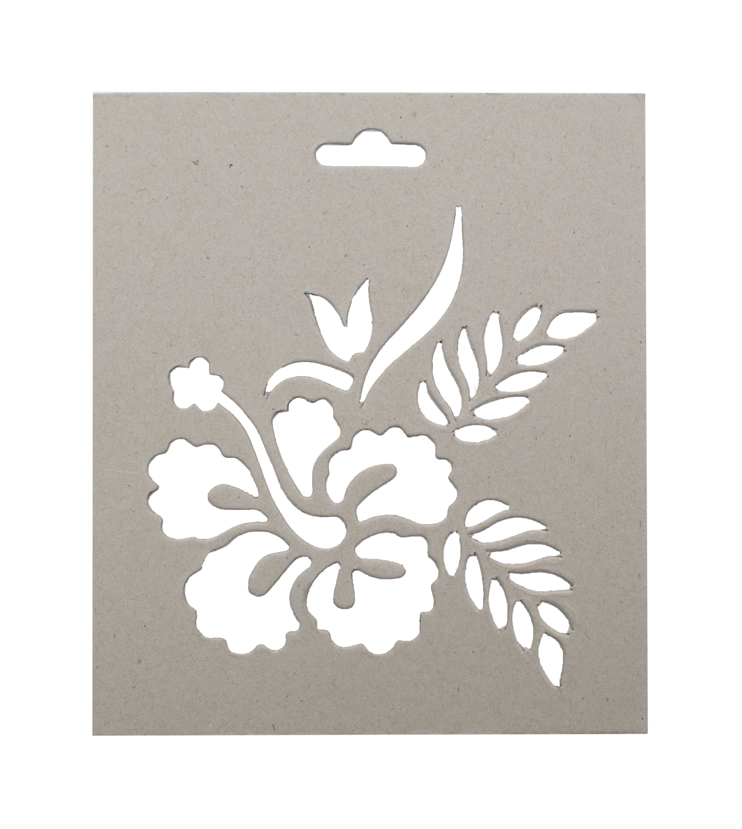 Chipboard Stencil- Hibiscus, 6 X 7 inch