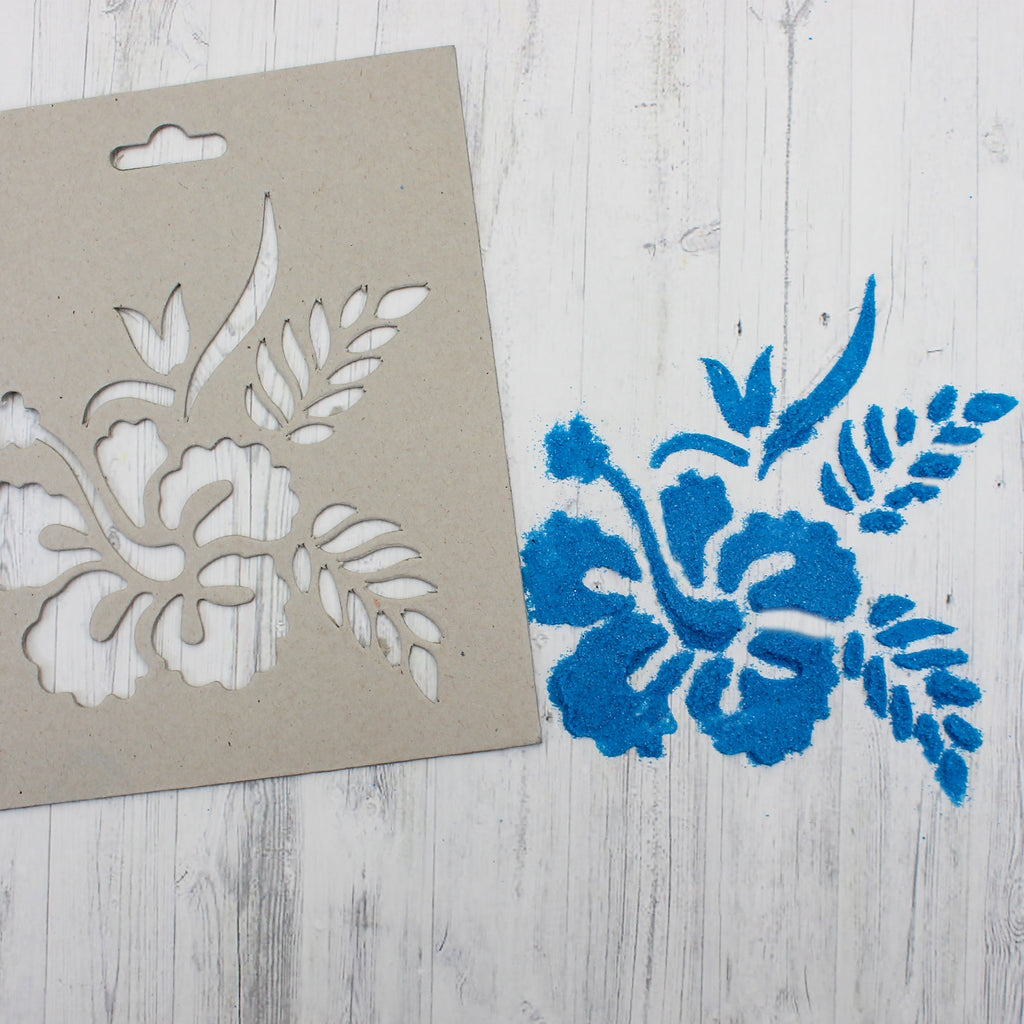 Chipboard Stencil- Hibiscus, 6 X 7 inch