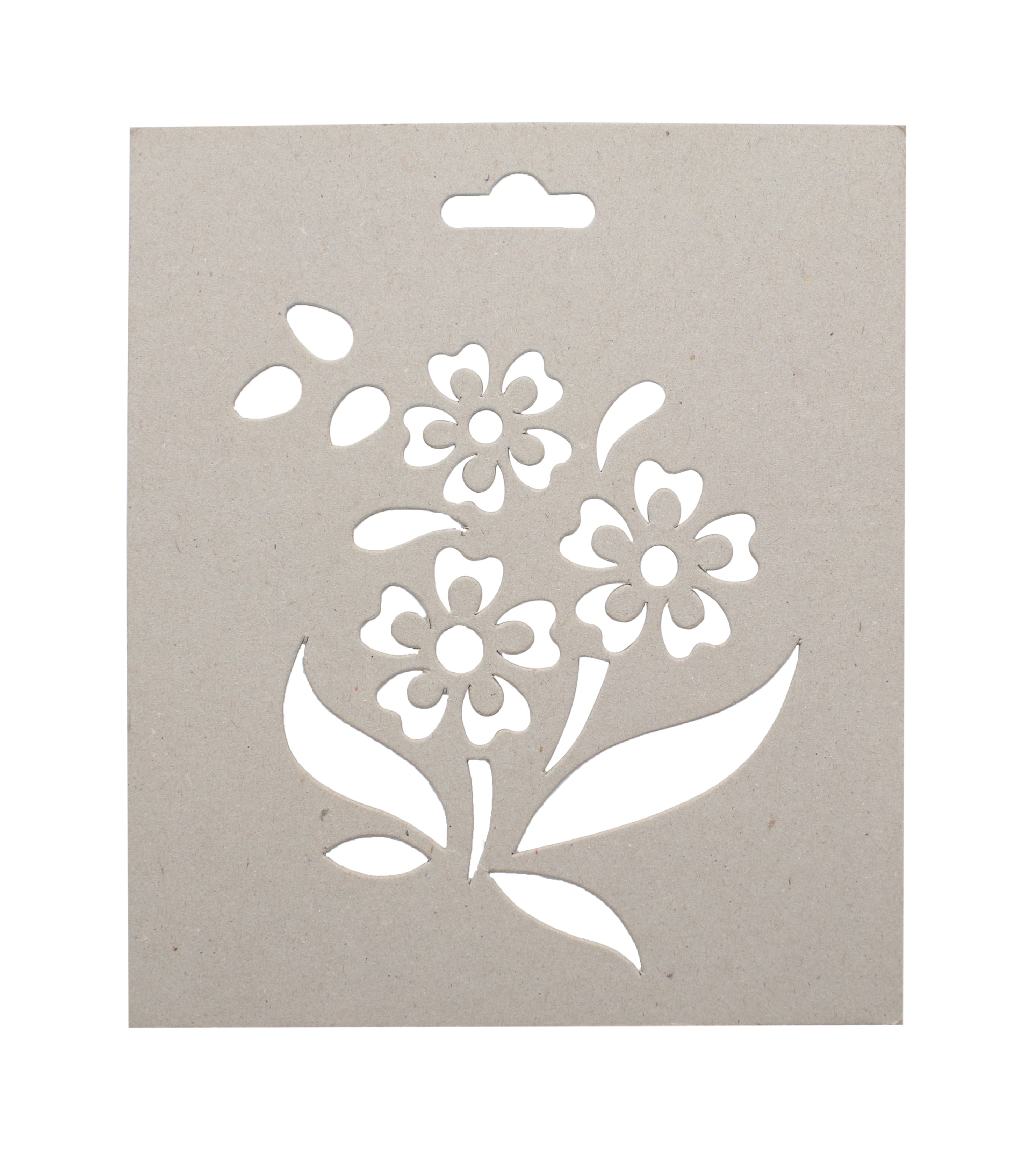 Chipboard Stencil - Chicory Flowers 6 X 7 inch