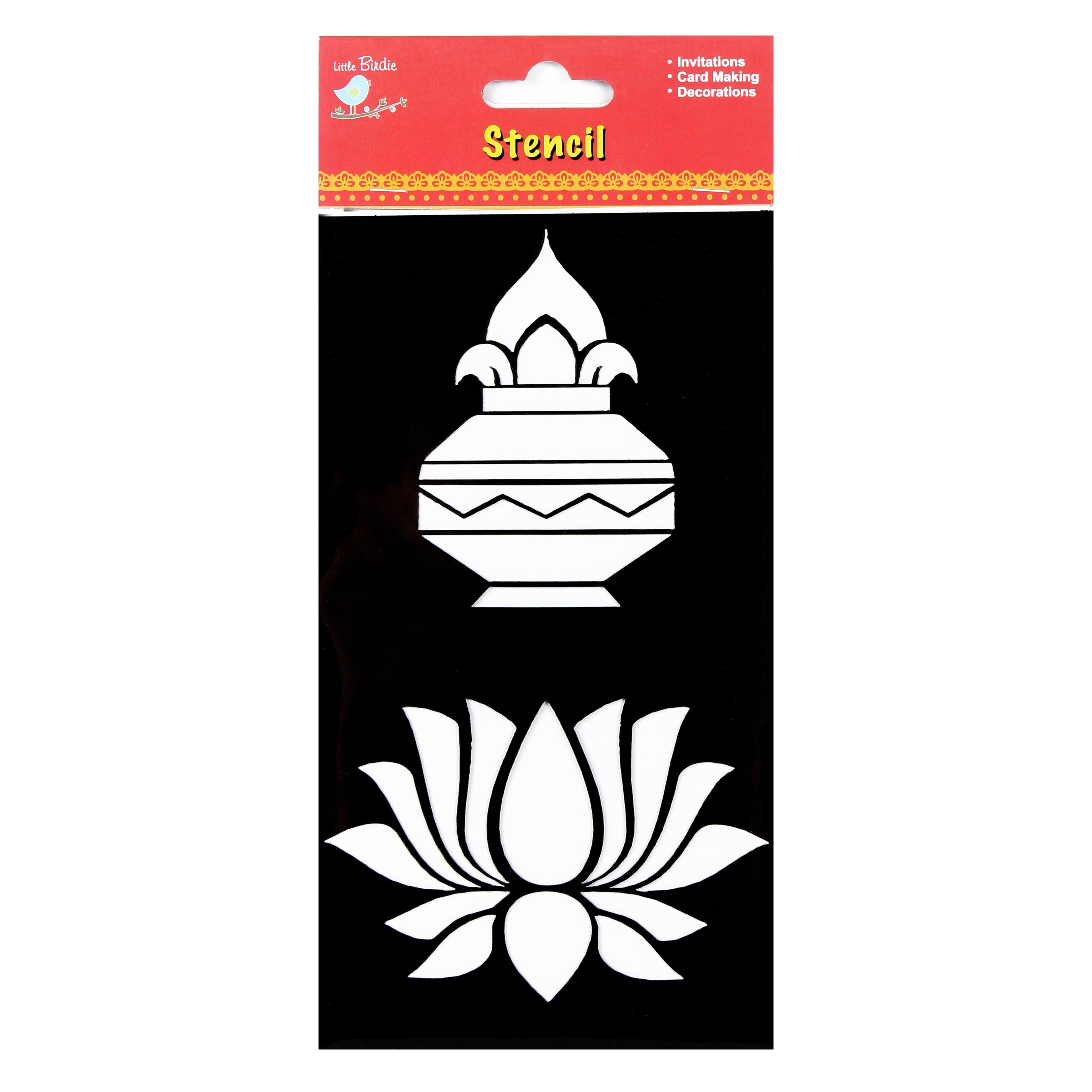 Stencil With kalasha and Lotus 1pc