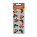 Itsy Bitsy Christmas Stickers - Glitter Bells and Berries, Red and Green, 10 pc
