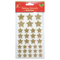 Christmas Glitter Sticker Stickers - Stars Gold, 33Pcs