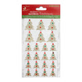 Christmas Glitter Sticker Emb Ornate Tree Gold 22Pcs