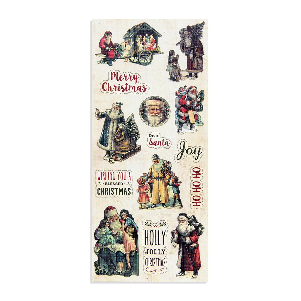 Itsy Bitsy CHRISTMAS VINTAGE EMB SANTA 6PC PBCI IB