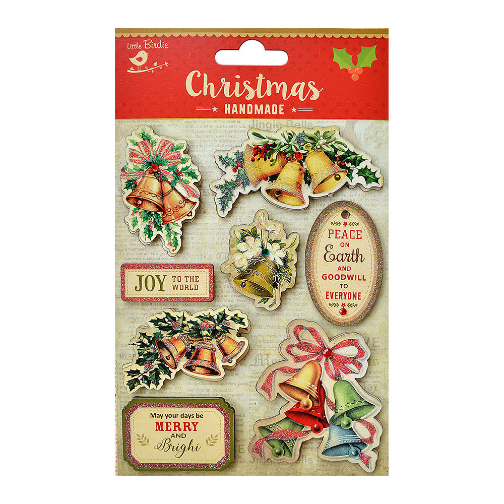 Itsy Bitsy Christmas Stickers- Jingle Bell Wishes, 8pc