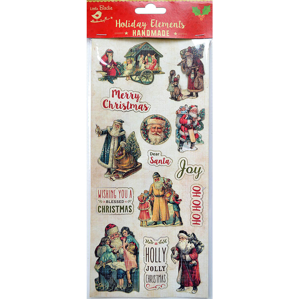 Christmas Vintage Sticker Stickers -  Santa, 1Pack