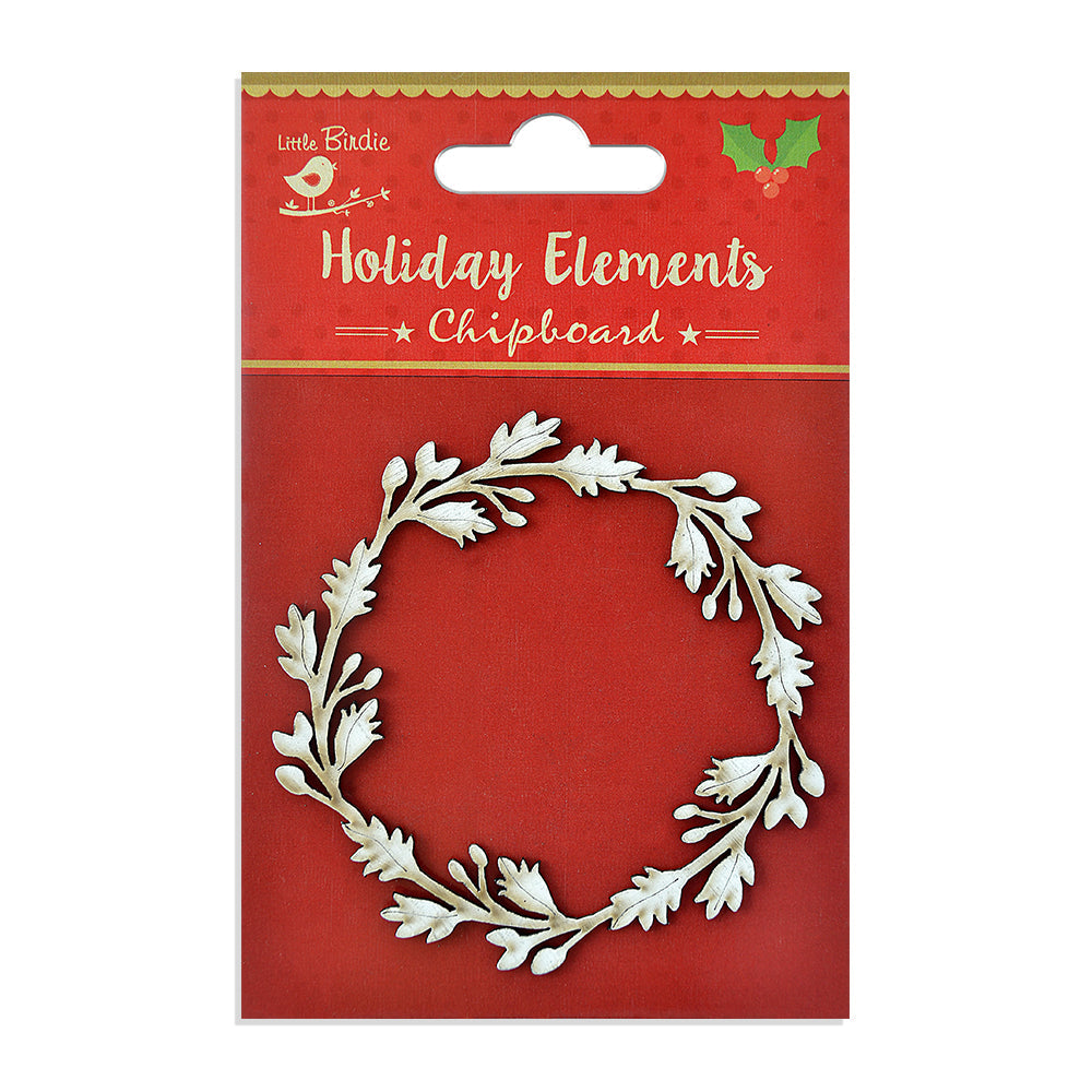 Itsy Bitsy Christmas Chipboard Shape Decorative Wreath 1Pc