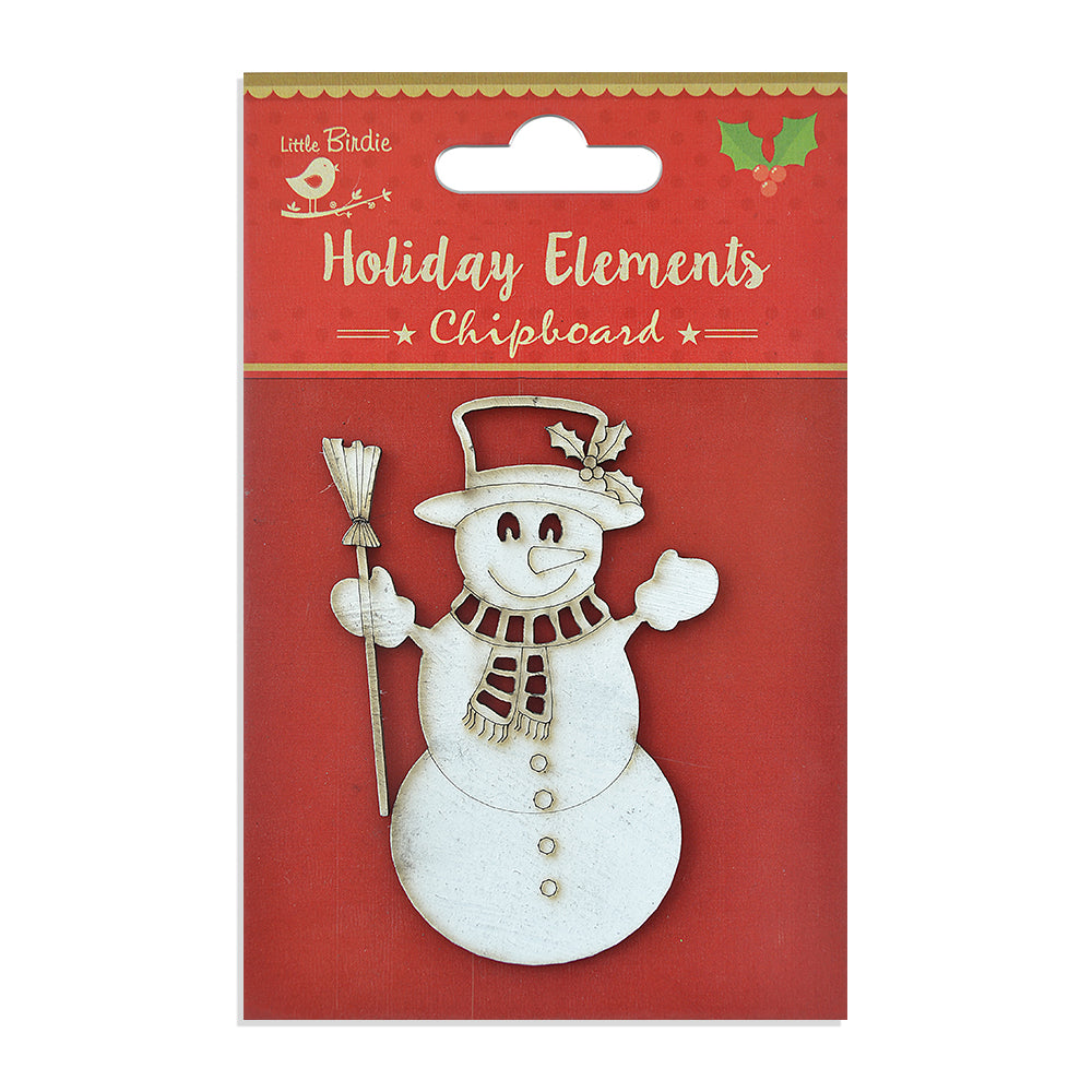Itsy Bitsy Christmas Chipboard Shape Snowman 1Pc
