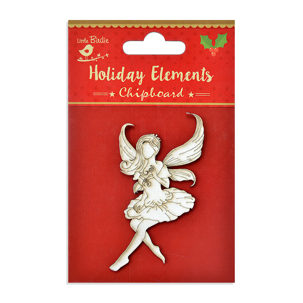Itsy Bitsy Christmas Chipboard Shape Dancing Fairy 1Pc
