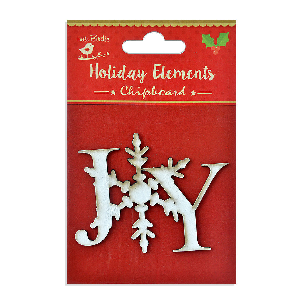 Itsy Bitsy Christmas Chipboard Shape Ornate Joy 1Pc