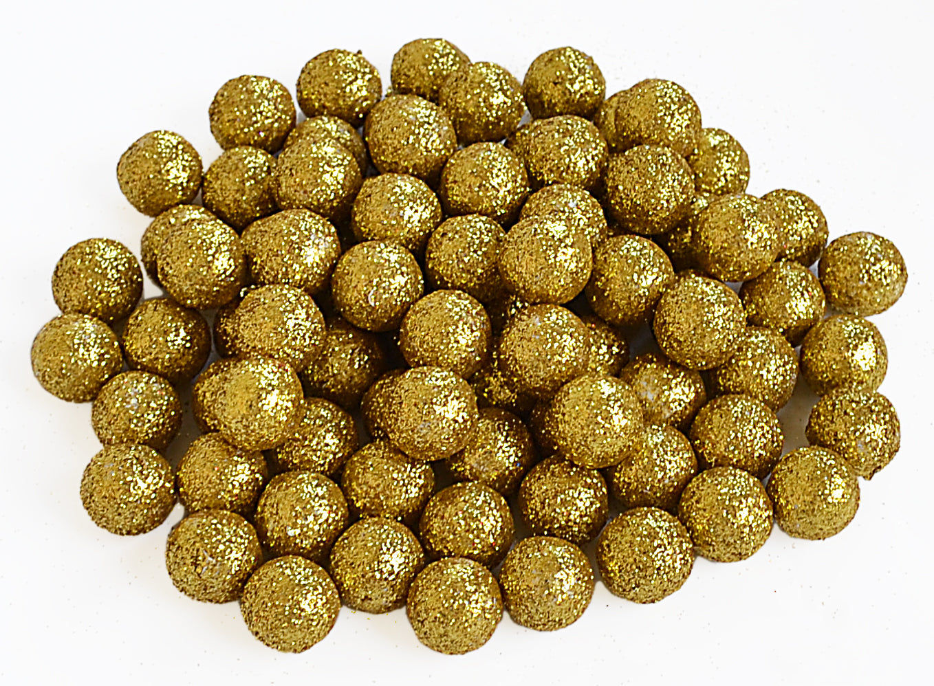 Christmas Decoration 80pc- Golden Glitter Balls