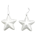 X-Mas Decorative Hanging Snow White Stars Big 2Pcs Pb