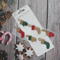 Christmas Burlap Stocking & Gloves 6Pcs