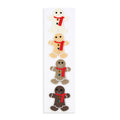 Itsy Bitsy Christmas 3D Emb Gingerbread Man 4pcs Assorted Coolour