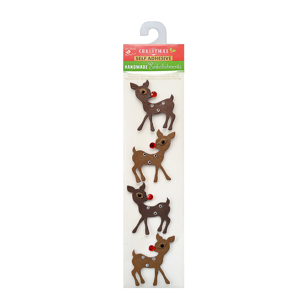 Itsy Bitsy Christmas 3D Stickers- Reindeer, 4pc