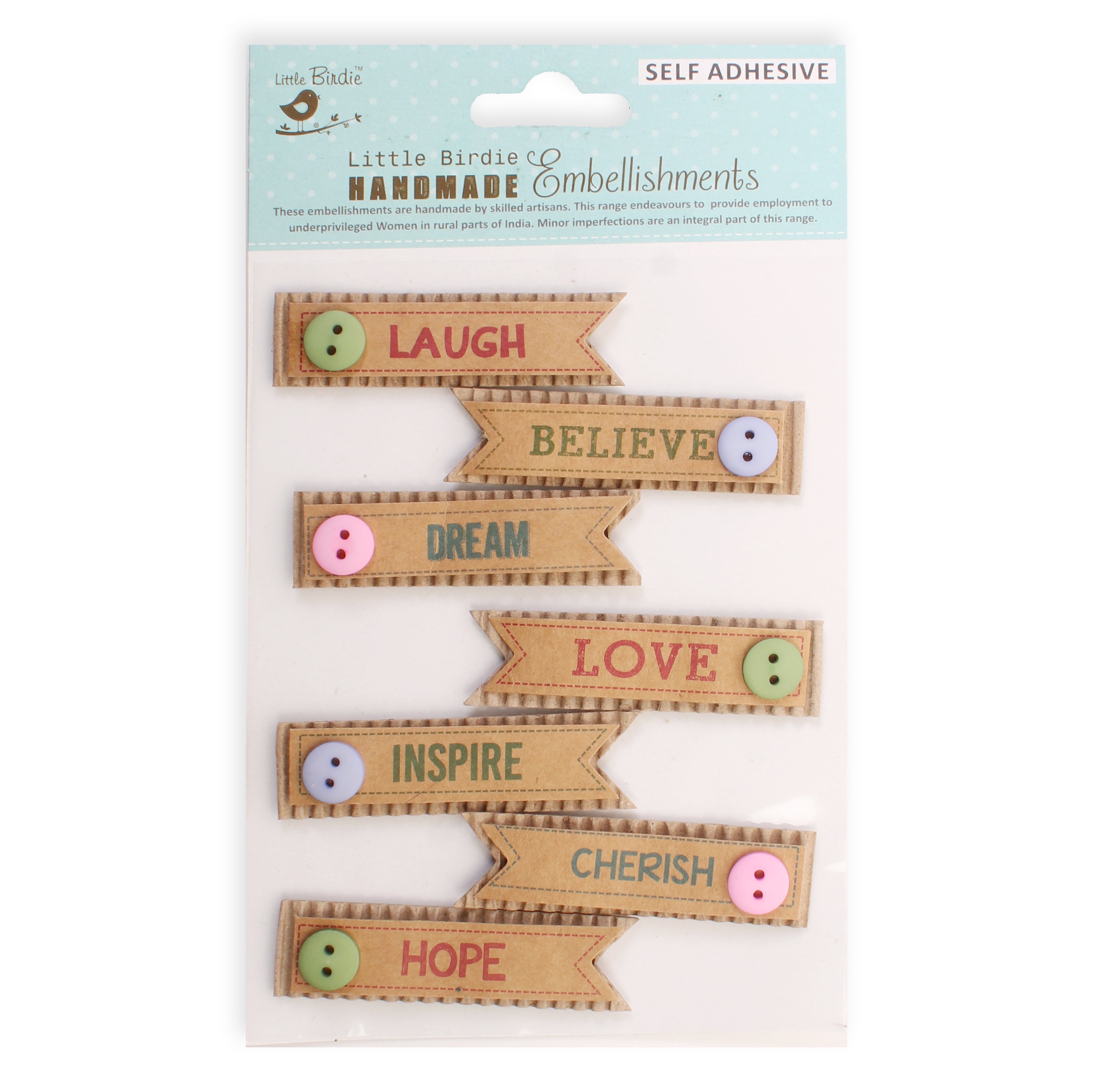 Itsy Bitsy Self-adhesive Corrugated Stickers - Cupid, 7Pc
