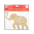 Itsy Bitsy Festive Stickers - Gold Elephant, 2Pc
