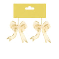 Christmas Decorative Hanging 2Pc- Glitter Bow Gold