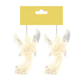 Christmas Decoration Hanging 2Pc- Glitter Angel Silver