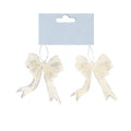 Christmas Decorative Hanging- Glitter Bow Silver