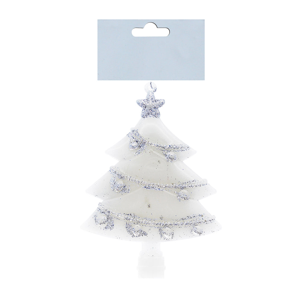 Christmas Decoration Hanging 1Pc- Glitter X-Mas Tree Silver