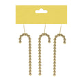 Christmas Decoration Hanging- Beaded Glitter Candy Cane Gold