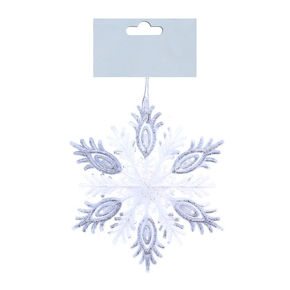 Christmas Decoration Hanging Glitter Snowflake Silver