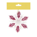 Christmas Decorative Hanging -Glitter Snowflake, Red And White, 100Mm, 1Pc