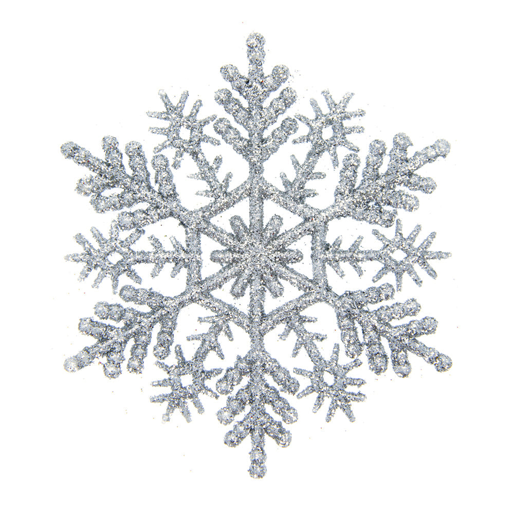 Christmas Decoration Hanging 100mm- Glitter Snowflake Silver