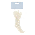 Christmas Decoration Hanging- Ornate Glitter Shoe Silver