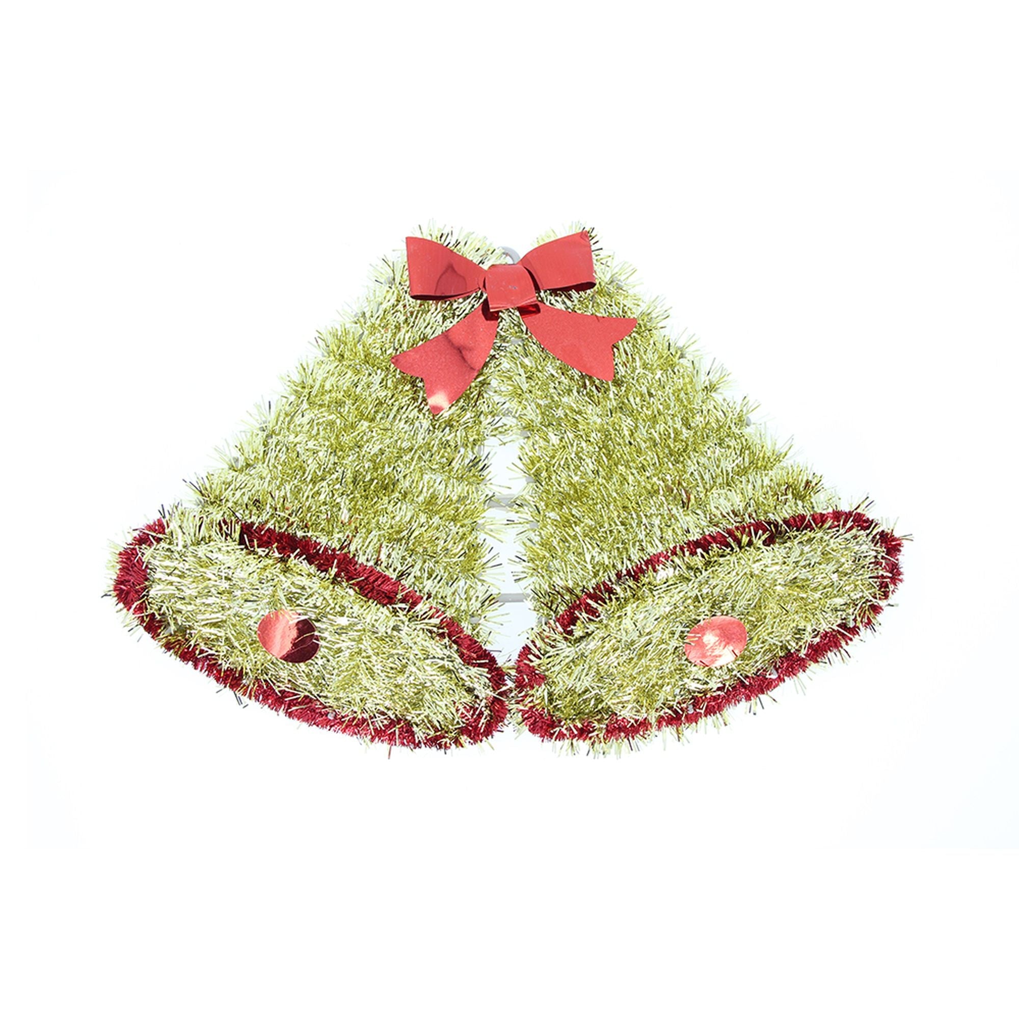 Christmas Decoration - Double Tinsel Bells, Gold, 22Cmx38Cm, 1Pc