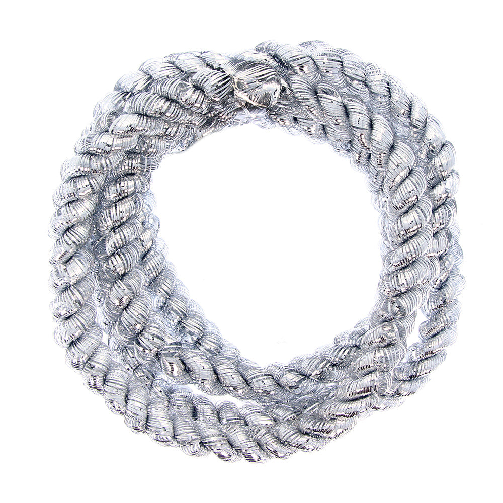 Christmas Decoration Tinsel Rope- Silver 2M