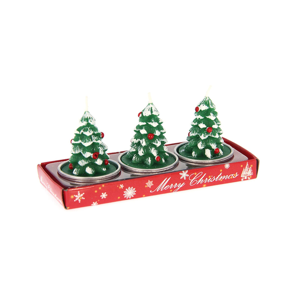Christmas Decorative Candle - Christmas Tree, 7Cmx5Cmx14Xm, 3Pc