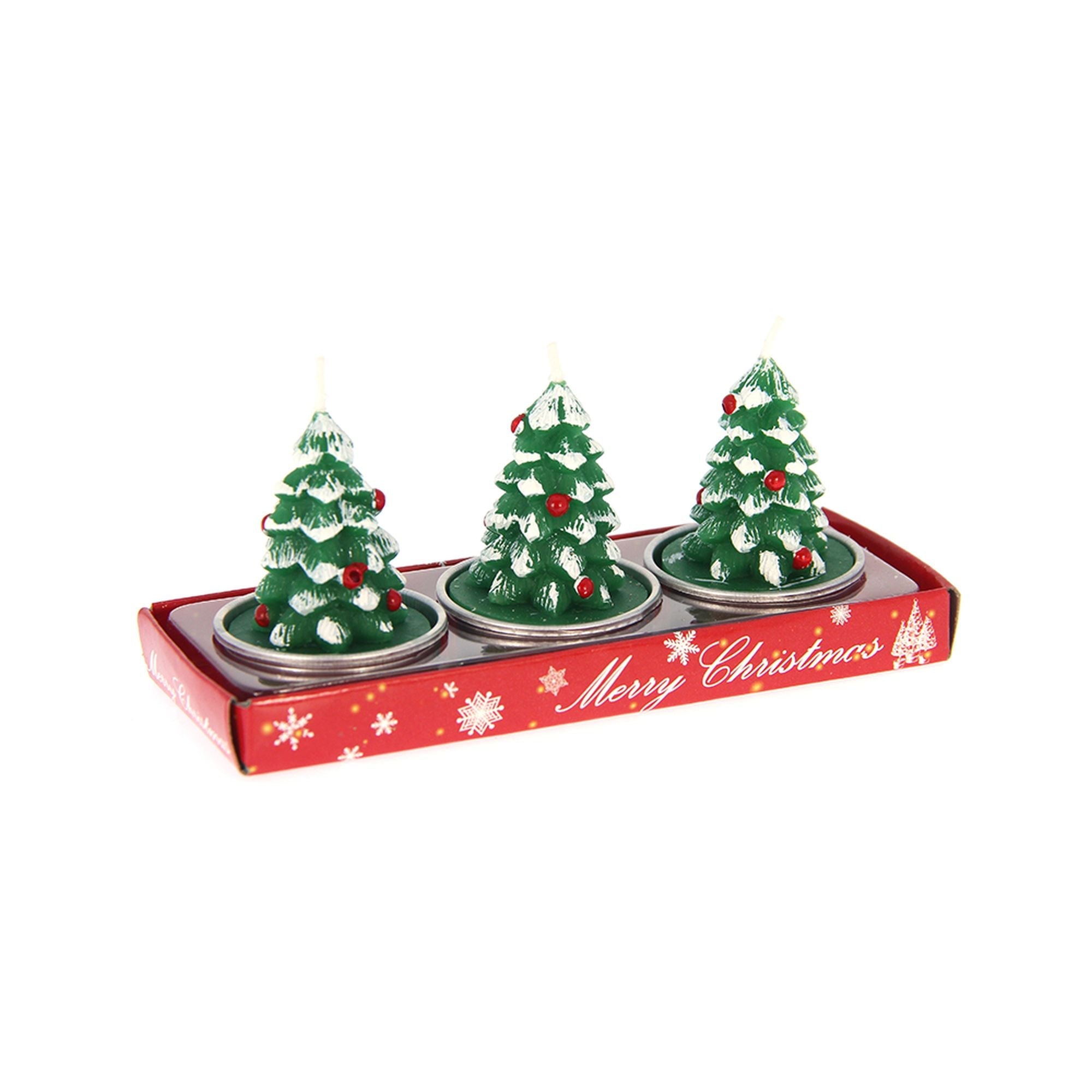 Christmas Decorative Candle - Christmas Tree, 7Cmx5Cmx14Xm, 3Pc