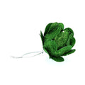 Christmas Decoration Hanging 4pc- Glitter Flower Green