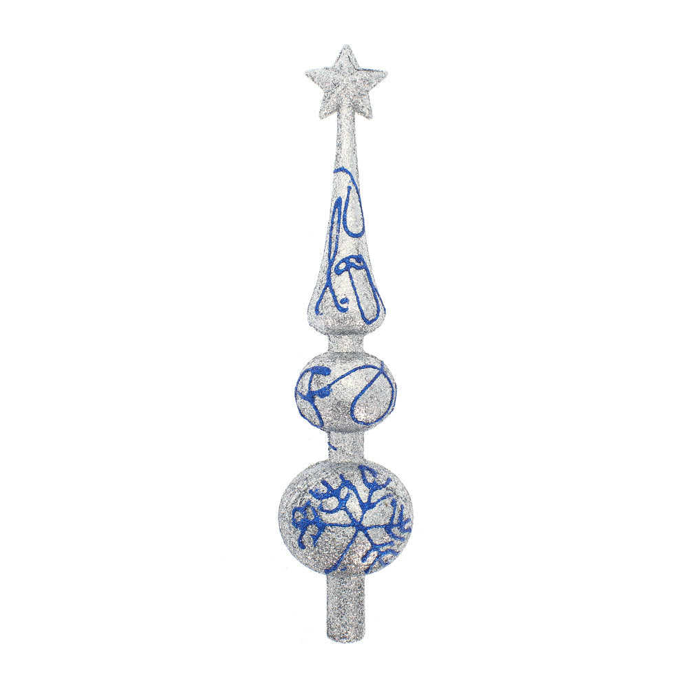 Christmas Finial Tree Topper 30Cm- Silver