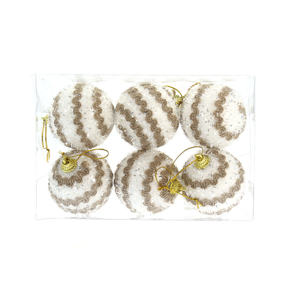 Christmas Decoration 6Pc- Ornate Hanging Baubles
