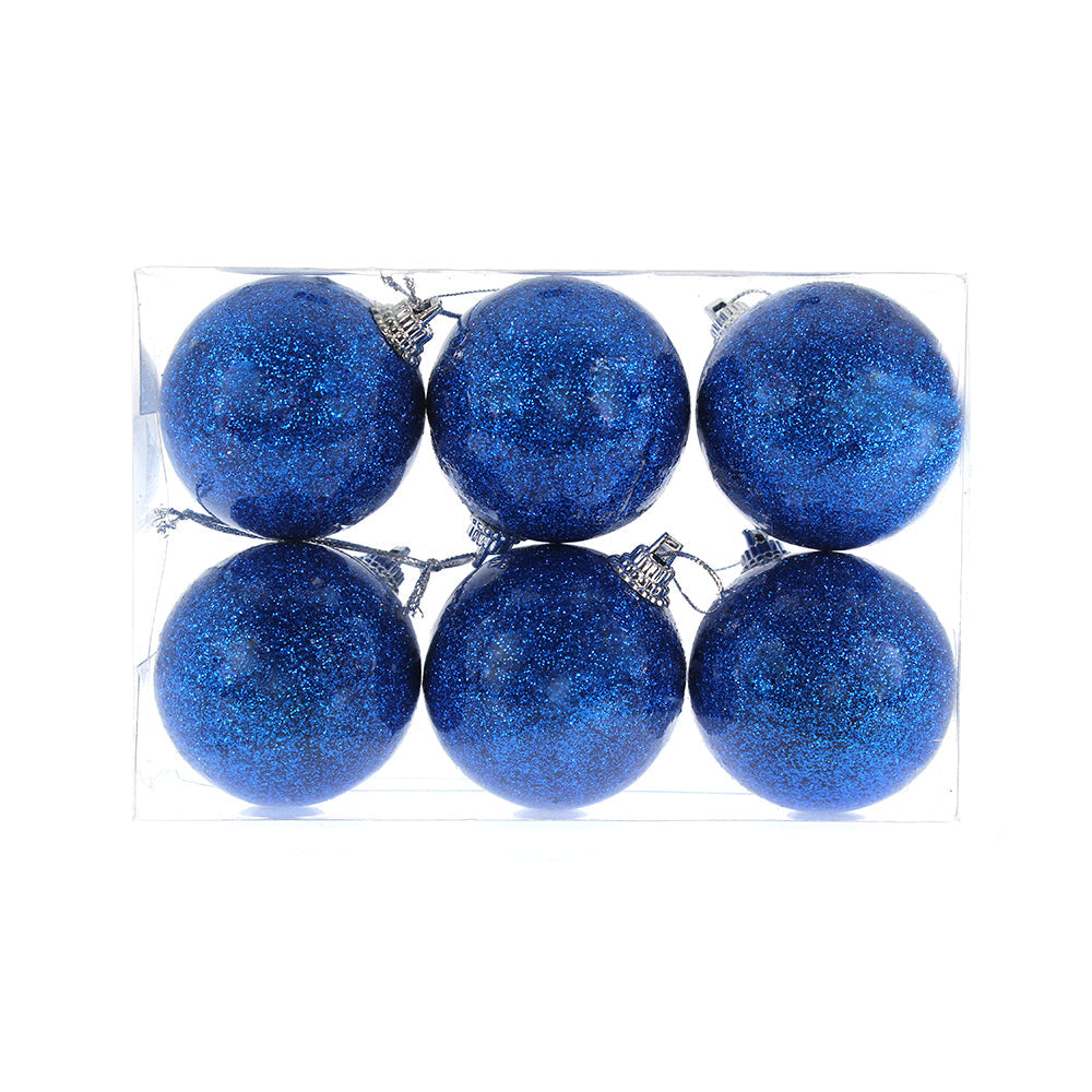 Christmas Decorative Hanging Glitter Baubles- Blue