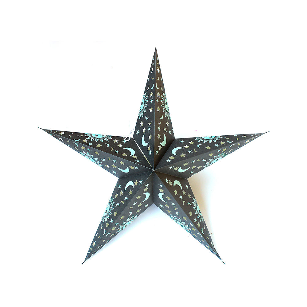 Decorative Paper Hanging Star 60cm  - Night Sky, 1Pc