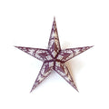 Decorative Paper Hanging Star 60cm  - Butterflies, Purple & White, 1Pc