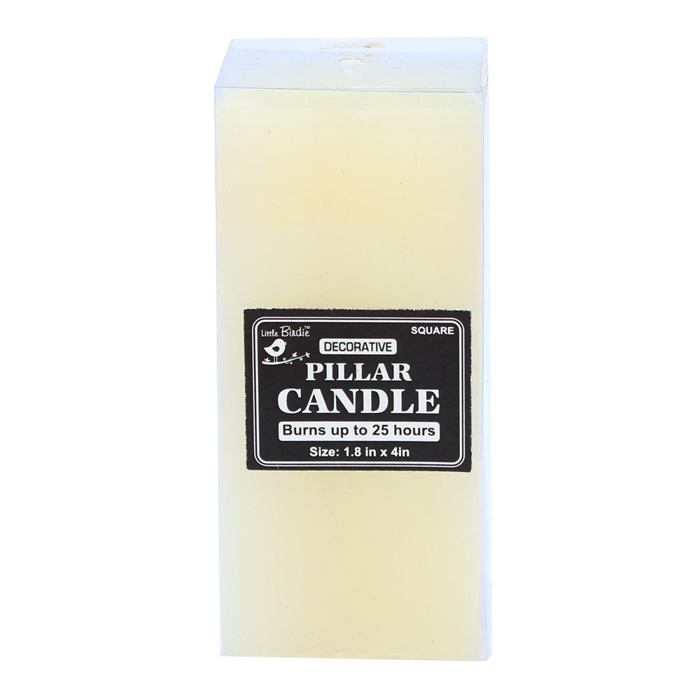 Decorative Pillar candle - Rectangle, 1.8 x 4inch, 1pc
