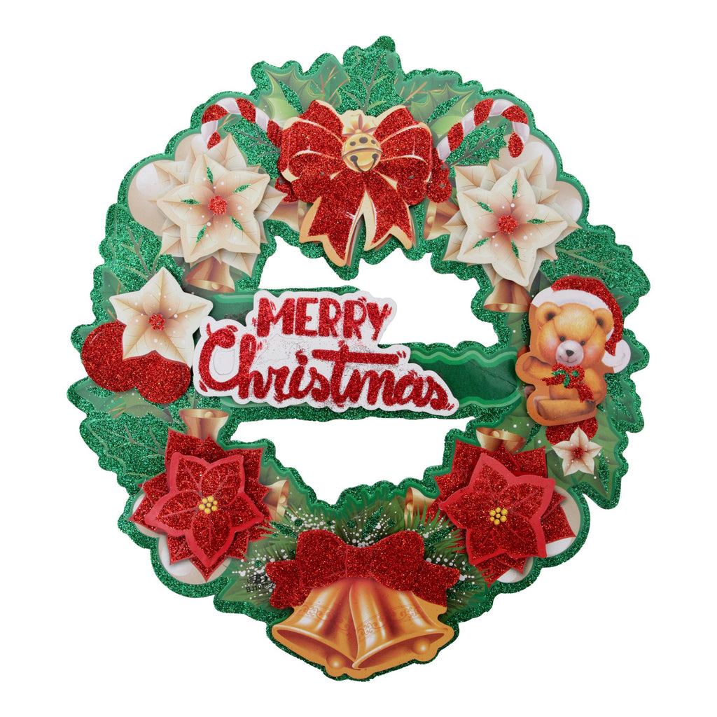 X-Mas Paper Wreath Cheerful Christmas 1Pc
