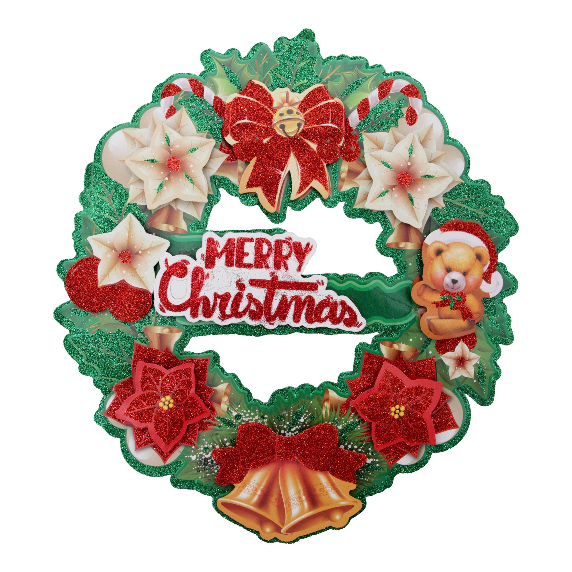 X-Mas Paper Wreath Cheerful Christmas 1Pc