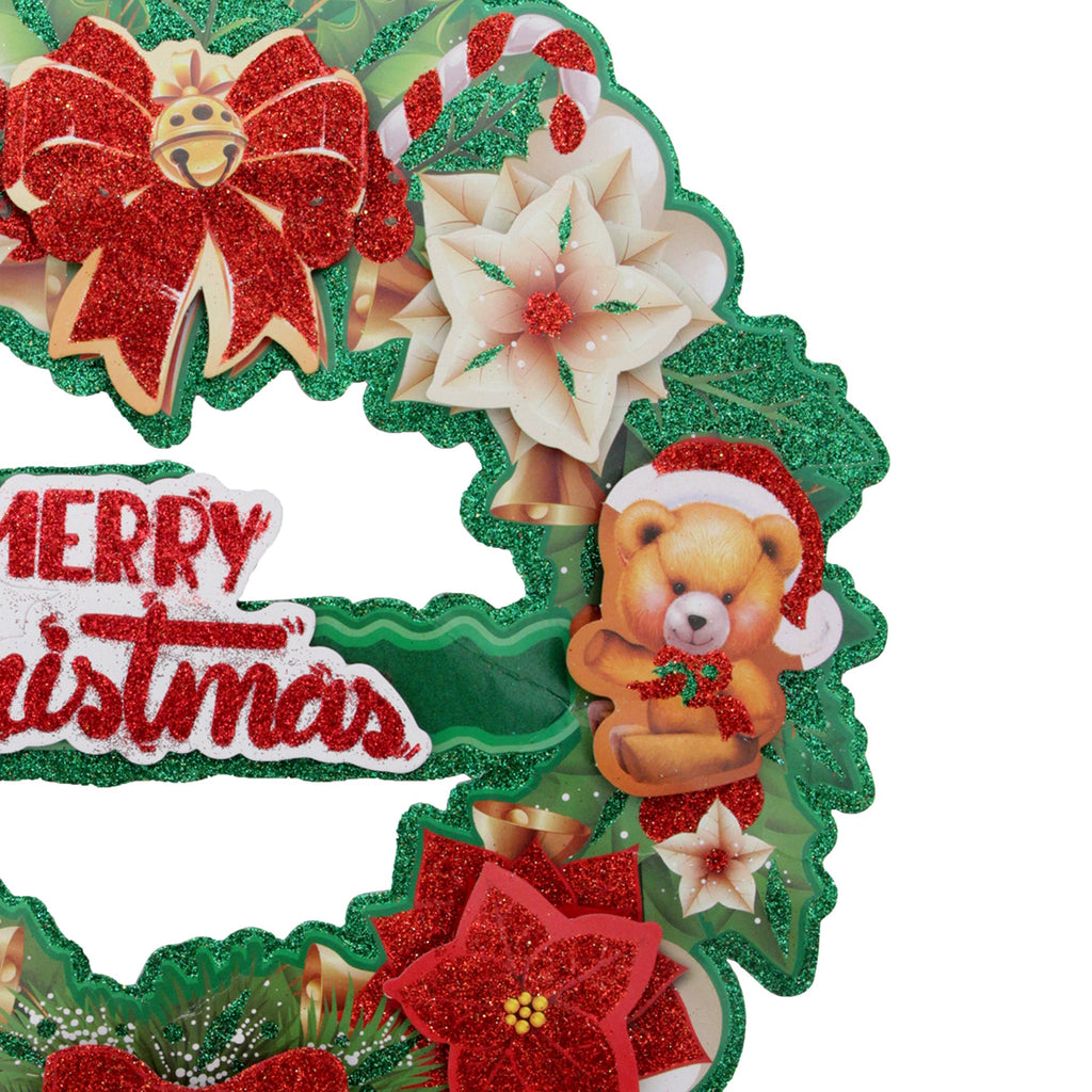 X-Mas Paper Wreath Cheerful Christmas 1Pc