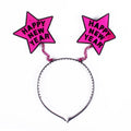 Hair Band Happy New Year Star Des Pink 1Pc