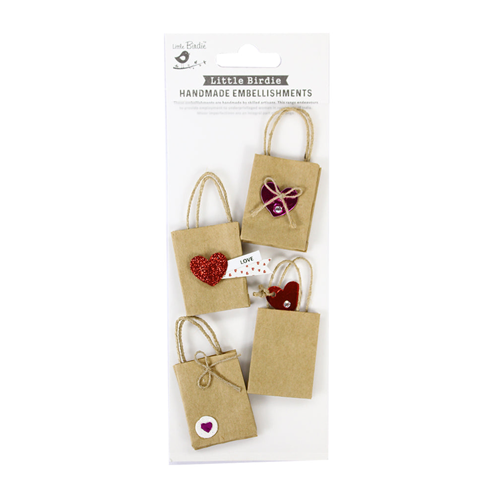Little Birdie Stickers Bags Of Love, 4pc