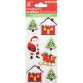 Christmas Glitter Stickers - Snowy Christmas, 7Pc