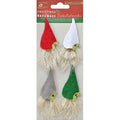 Christmas Stickers - Felt Santa, 4Pc