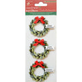 Christmas Glitter Stickers - Holiday Wreath, 3Pc